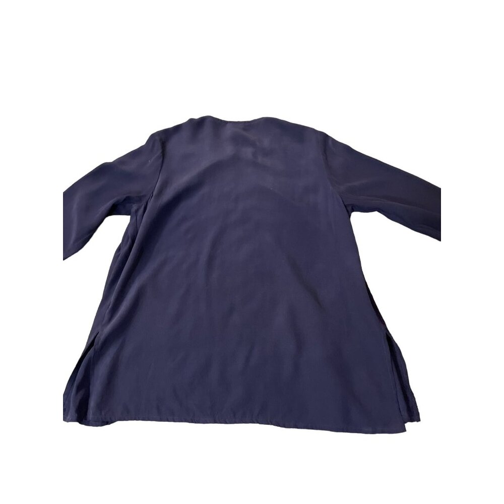 Eileen Fisher Cardigan Womens PS Petites Used Blue 100% Silk - Picture 6 of 14